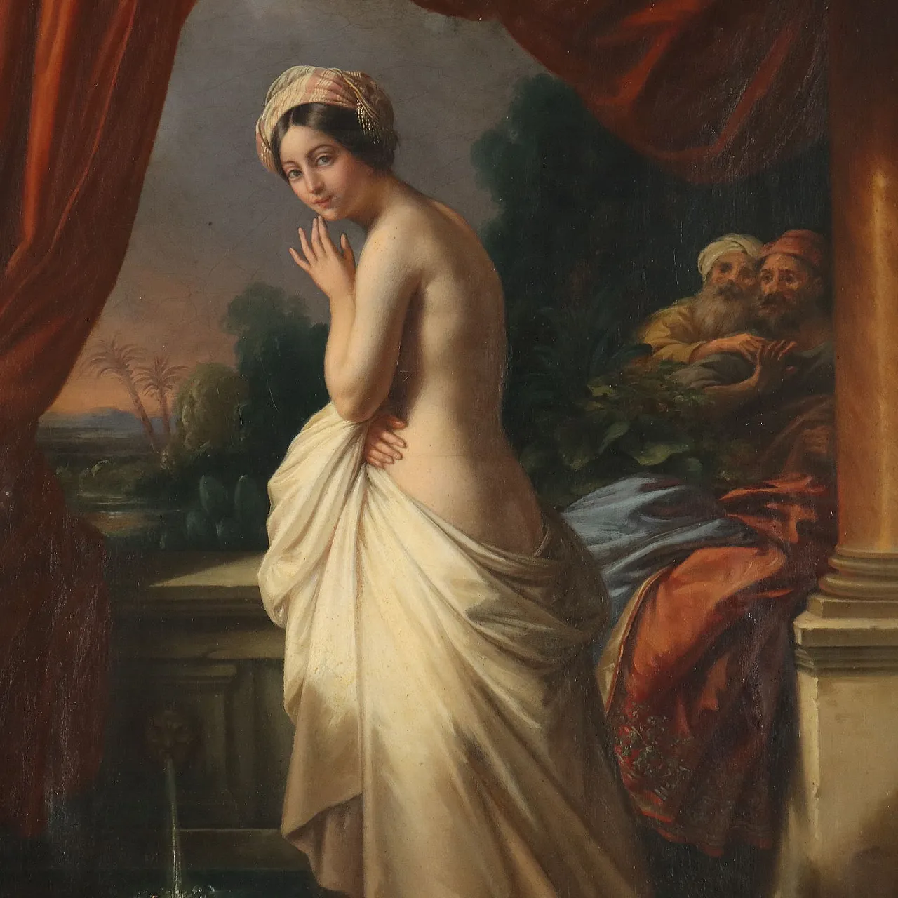 Painting by Guglielmo Berti, Susanna and the Elders, 19th century 3