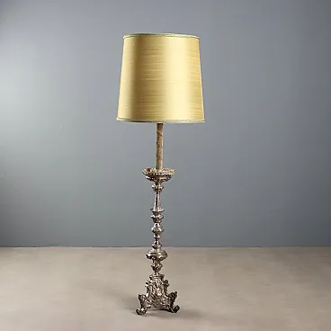 Silver plated torch holder, 19th century