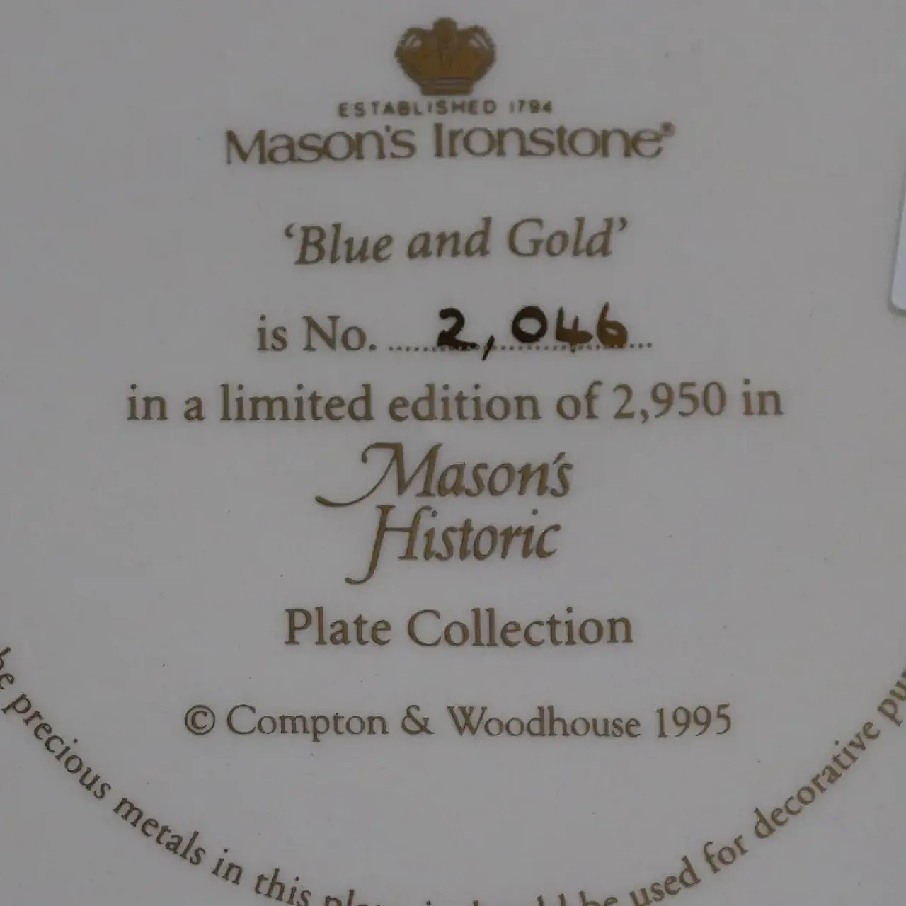 Piatto Da Collezione Mason’S Irostone “Clematis”, anni '90 3