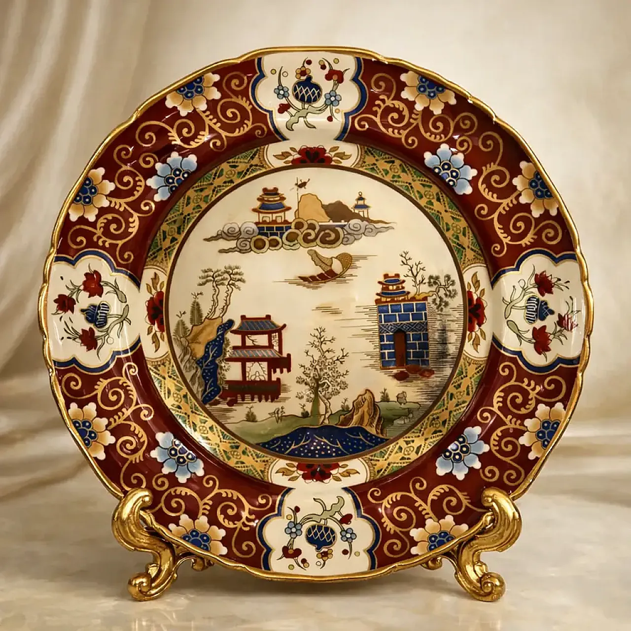 PIATTO DECORATIVO MASON’S IROSTONE RED PAGODA 1