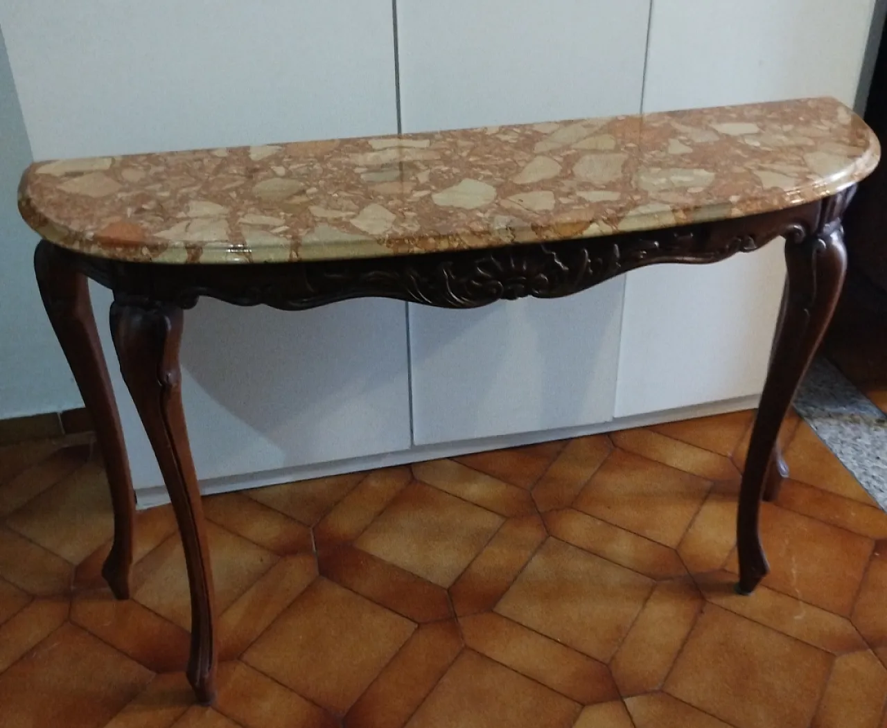 Console with marble top, 60s 1