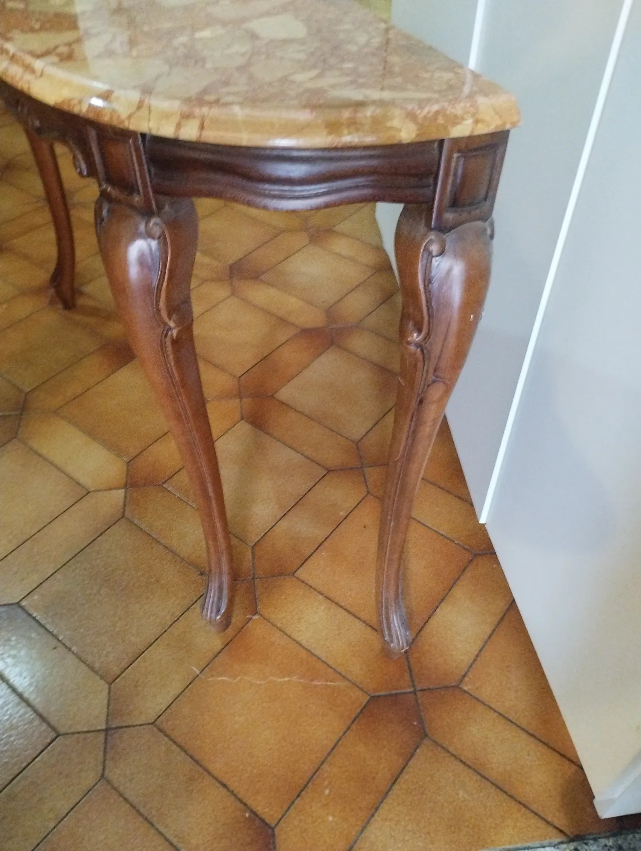 Console with marble top, 60s 2