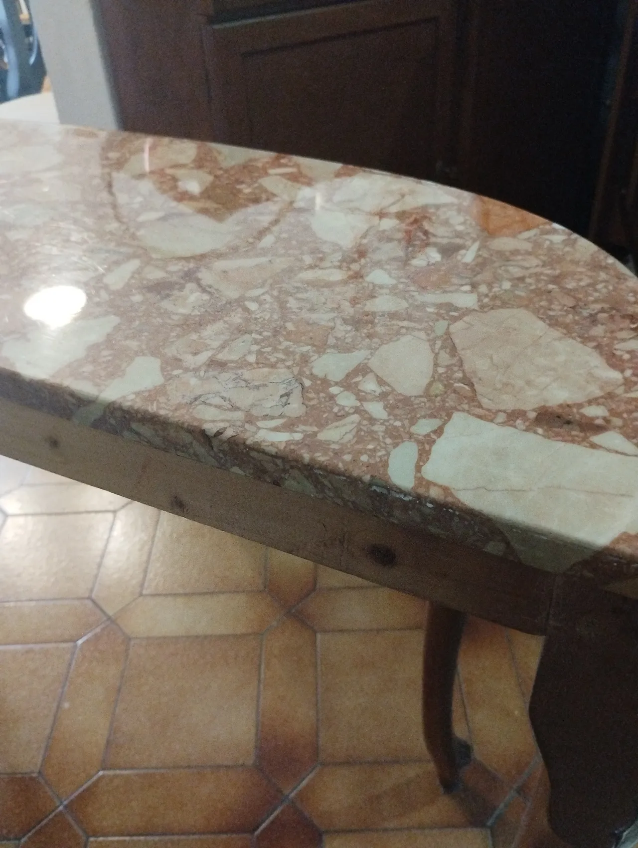 Console with marble top, 60s 3