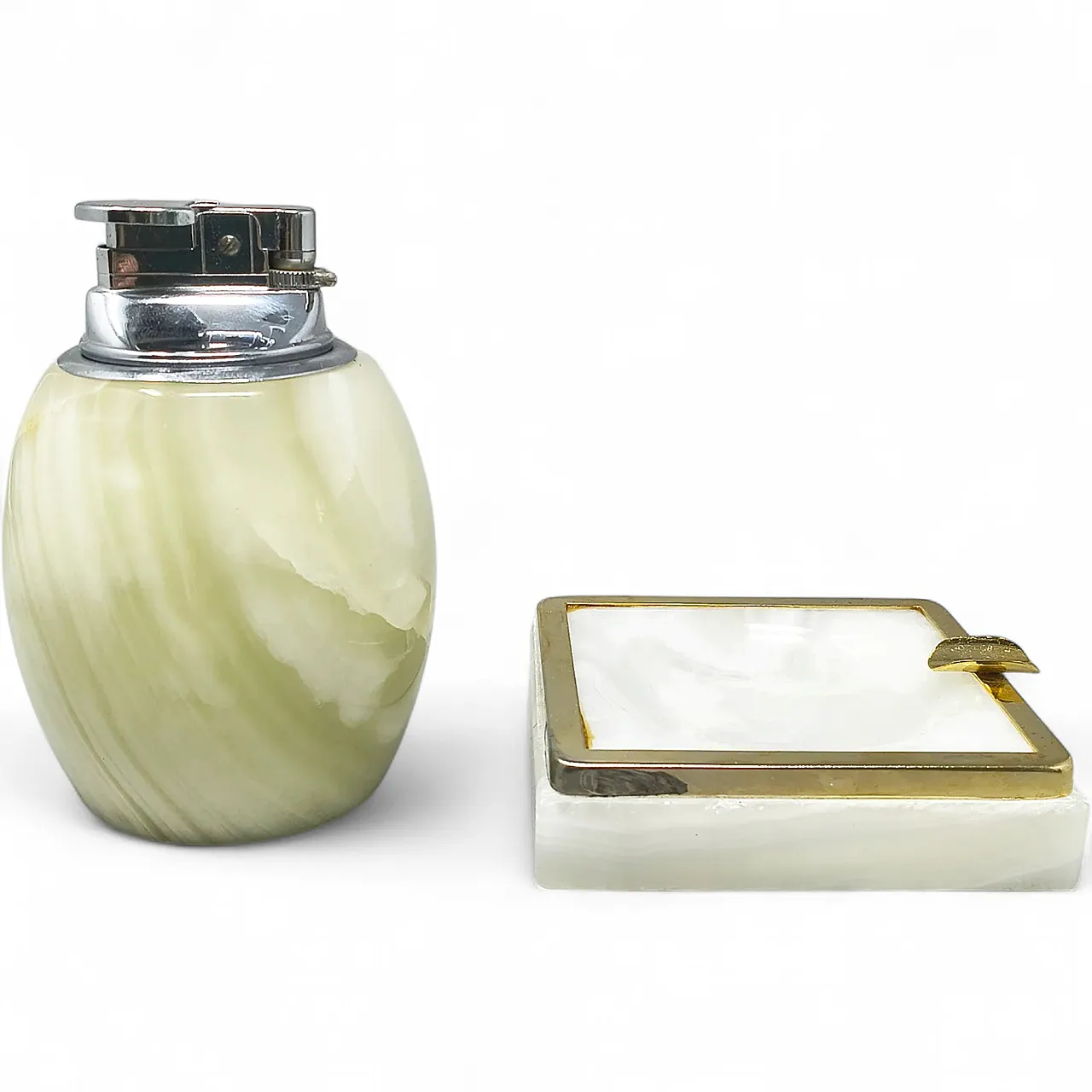 Mid-Century Modern onyx table lighter and ashtray, 1960s 7