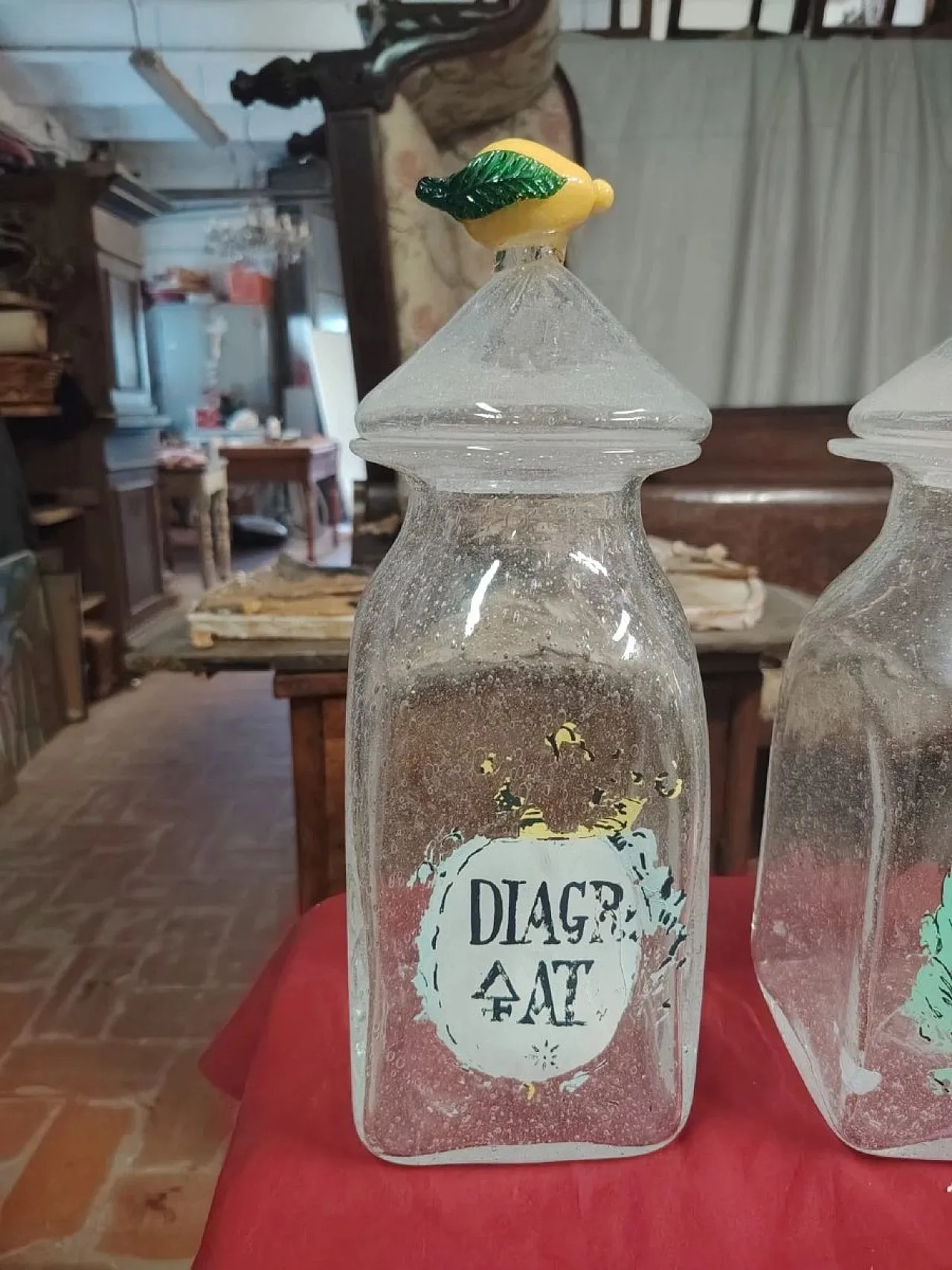 3 Murano blown glass apothecary jars, early 20th century 7