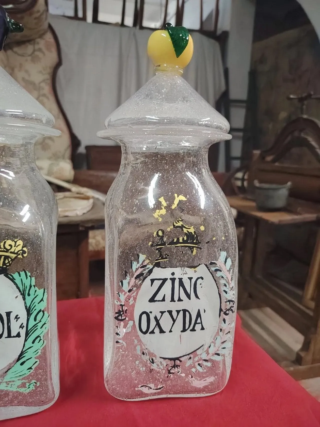 3 Murano blown glass apothecary jars, early 20th century 9