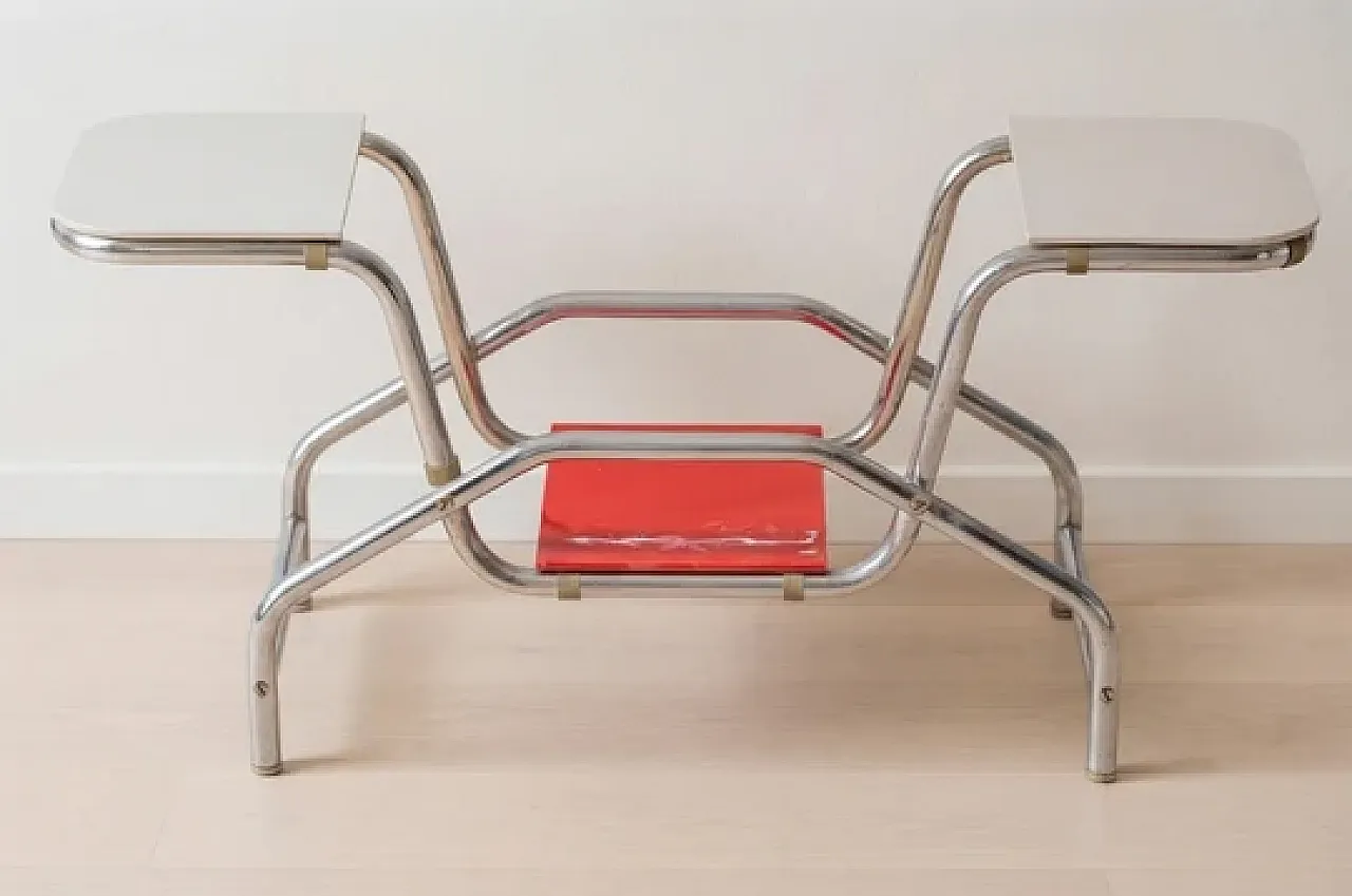 Supporto tubolare in acciaio e vetro Bauhaus, '900 2