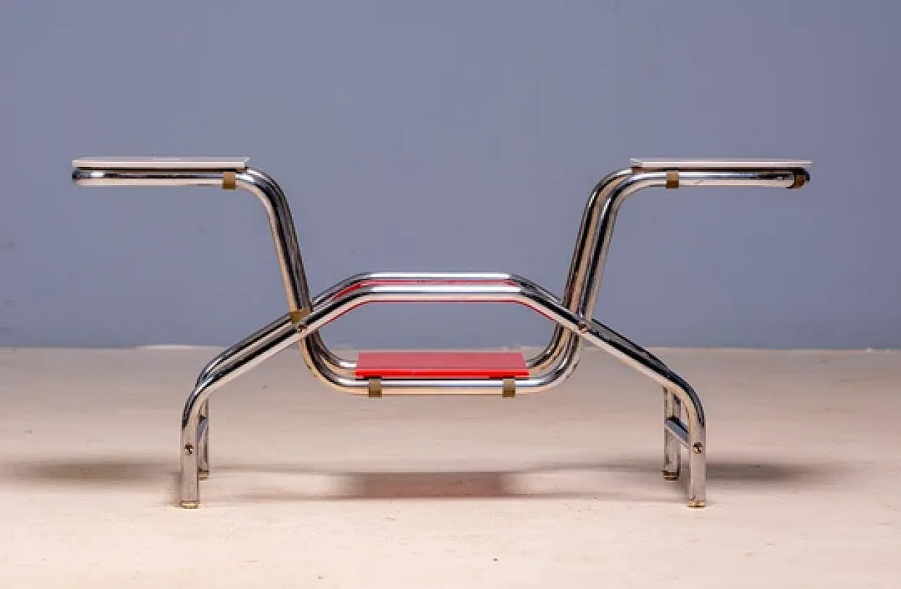 Supporto tubolare in acciaio e vetro Bauhaus, '900 4