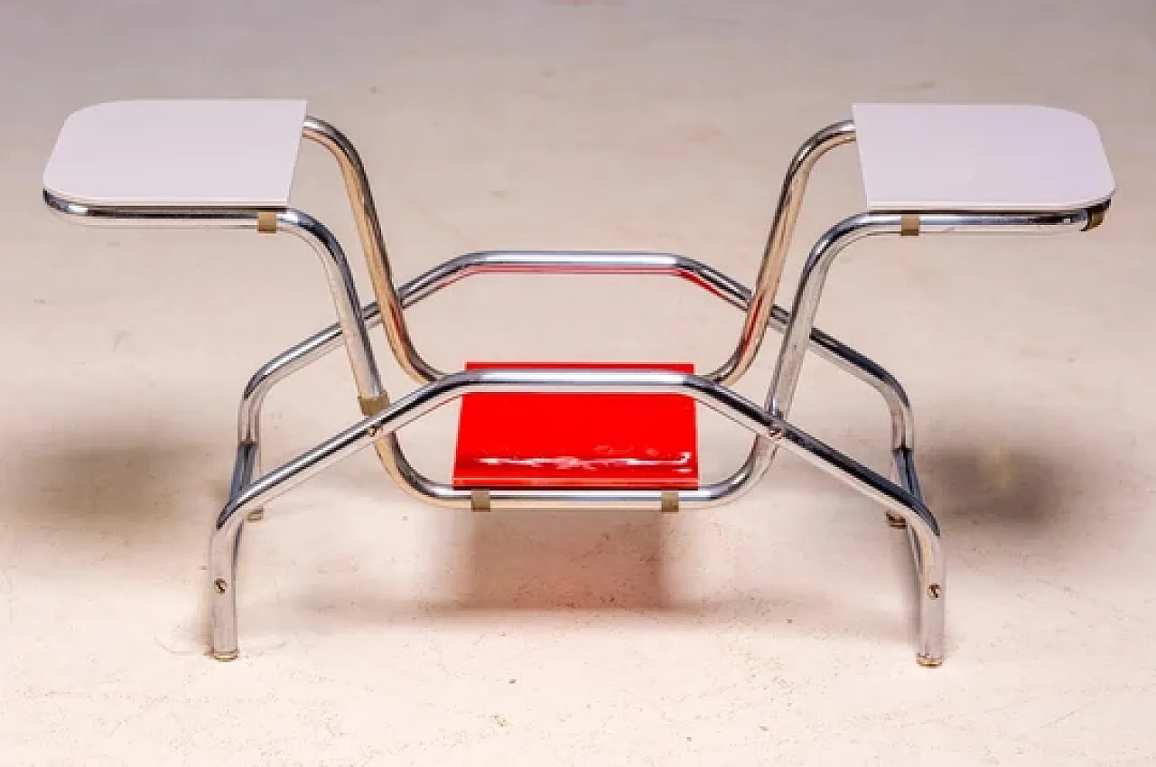 Supporto tubolare in acciaio e vetro Bauhaus, '900 6