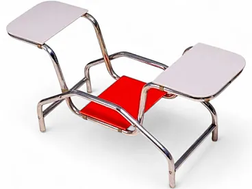 Supporto tubolare in acciaio e vetro Bauhaus, '900