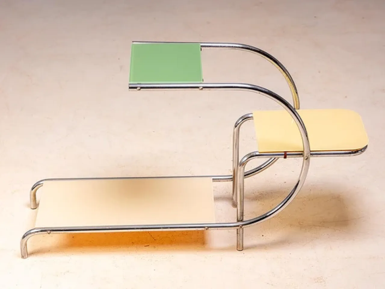 Flower stand by Emile Guyot in steel and glass, mid-20th century 2