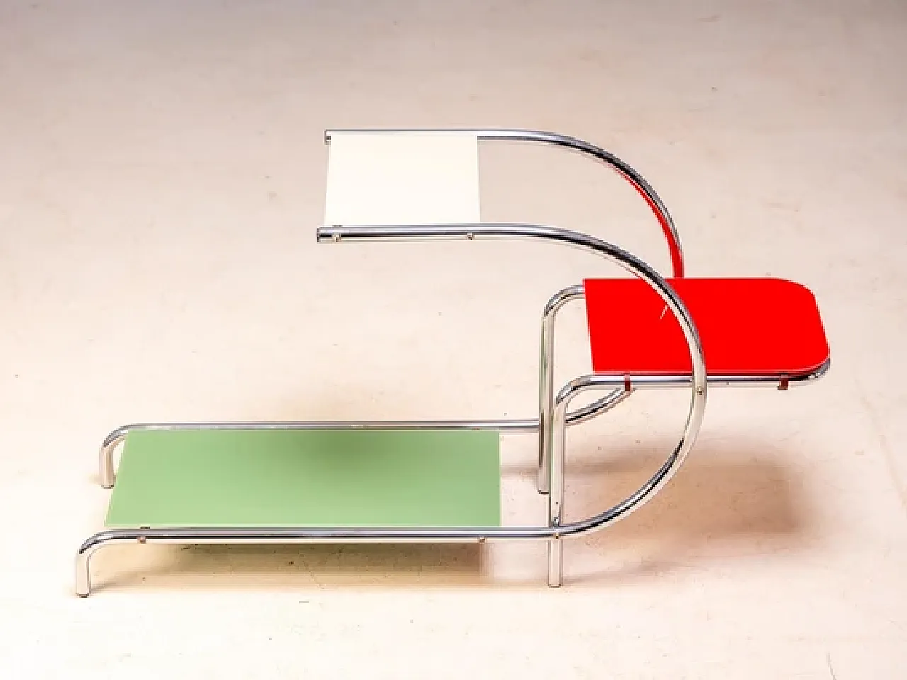 Tubular steel and glass Flower stand by Emile Guyot mid-20th century 6