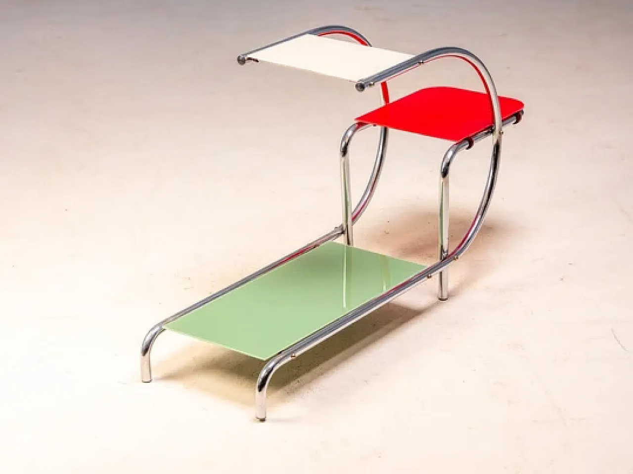 Tubular steel and glass Flower stand by Emile Guyot mid-20th century 8