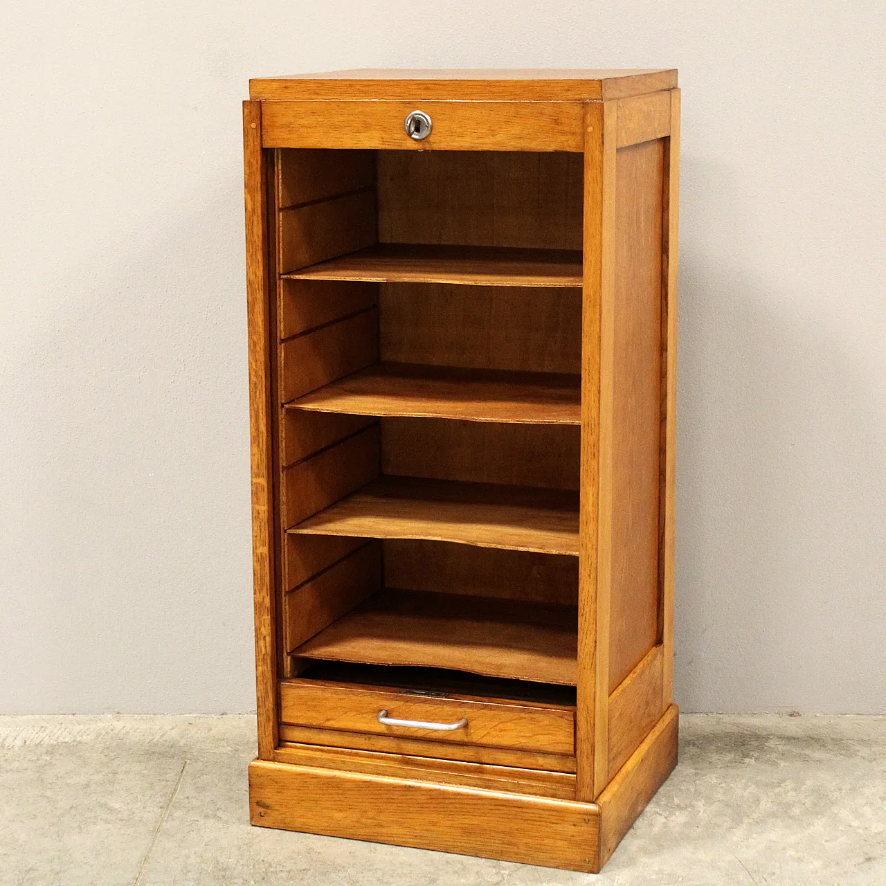Filing cabinet with oak archive filing shutter, early 1900s 8