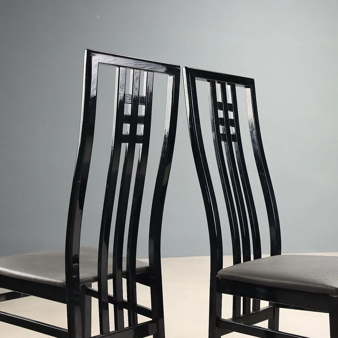 6 Sedie in legno laccato, anni '80 4