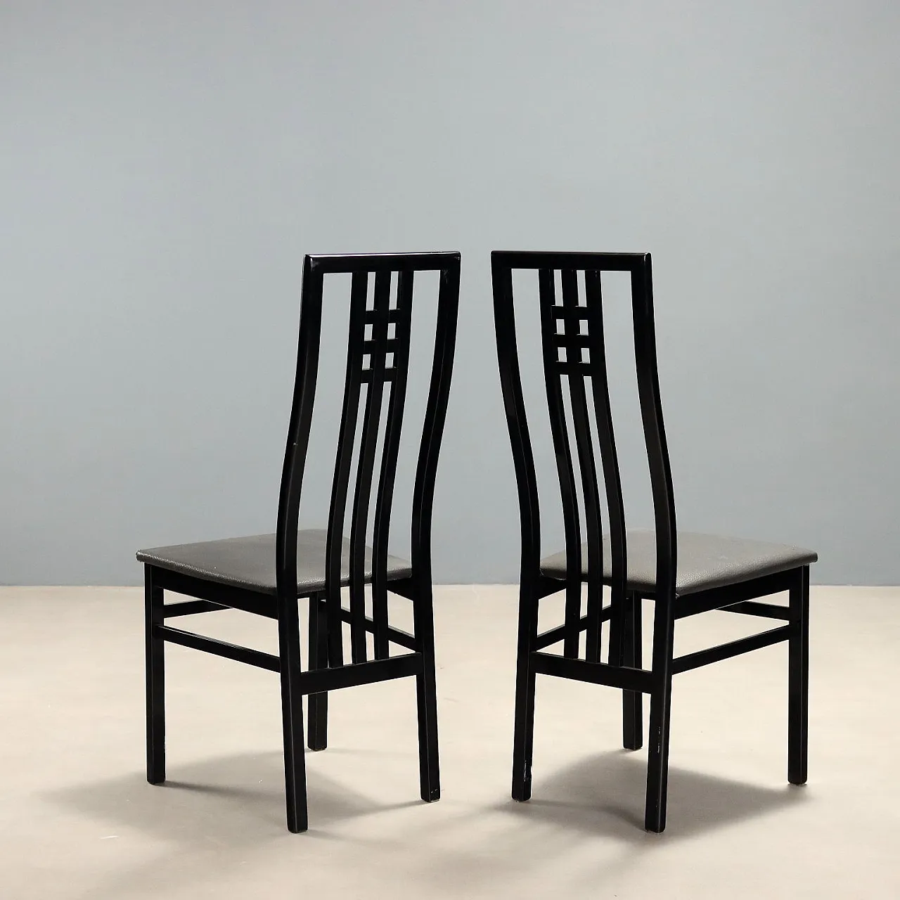 6 Sedie in legno laccato, anni '80 9