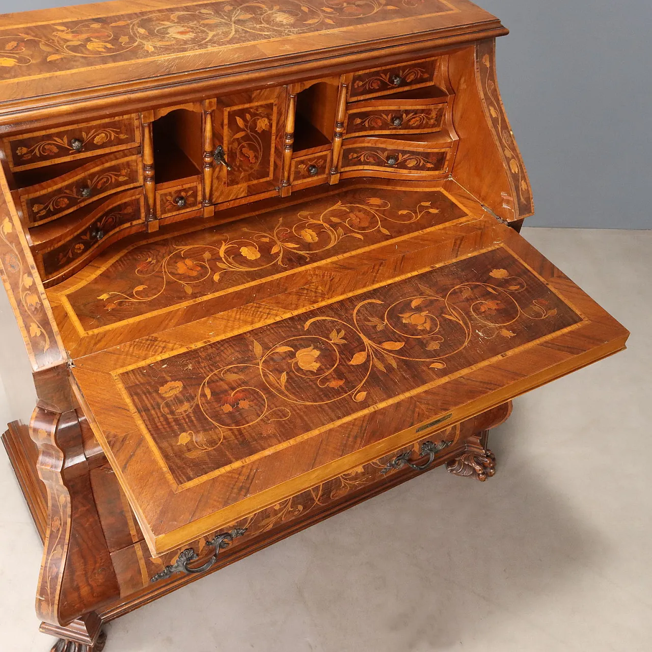 Ribalta olandese in stile con intarsi floreali, '900 6