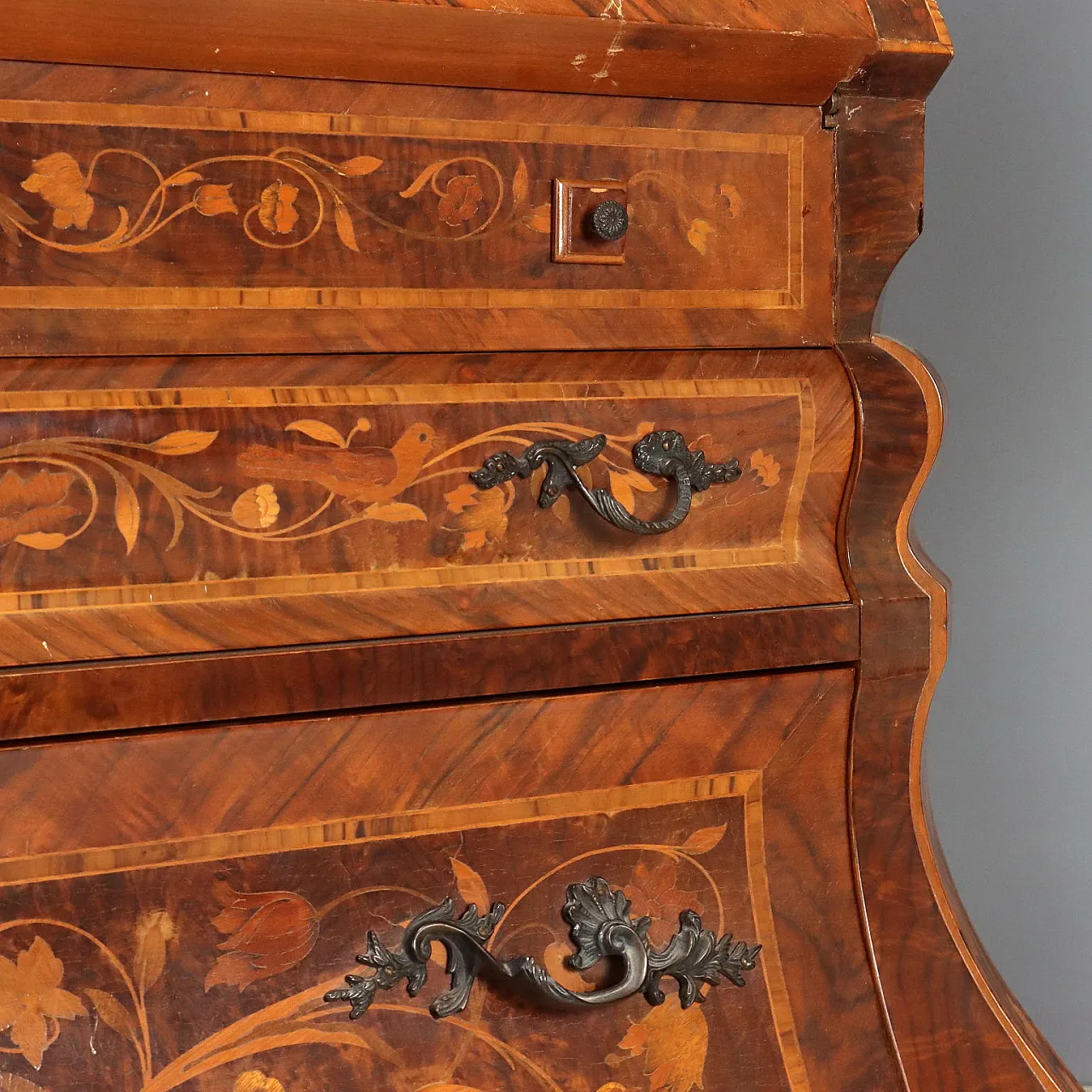 Ribalta olandese in stile con intarsi floreali, '900 9