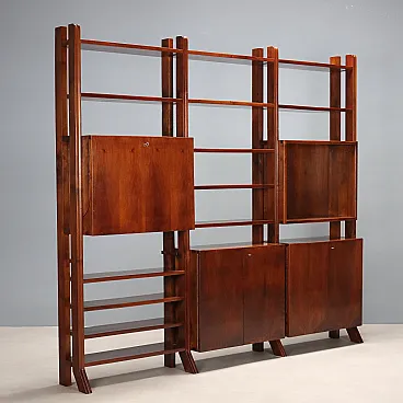Freestanding bookcase in walnut, 20th century