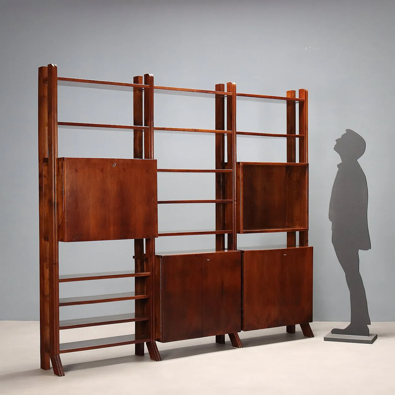 Freestanding bookcase in walnut, 20th century 3