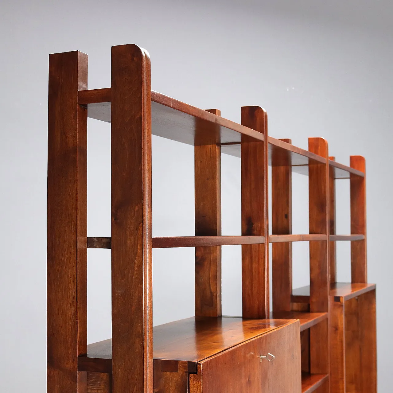 Freestanding bookcase in walnut, 20th century 10
