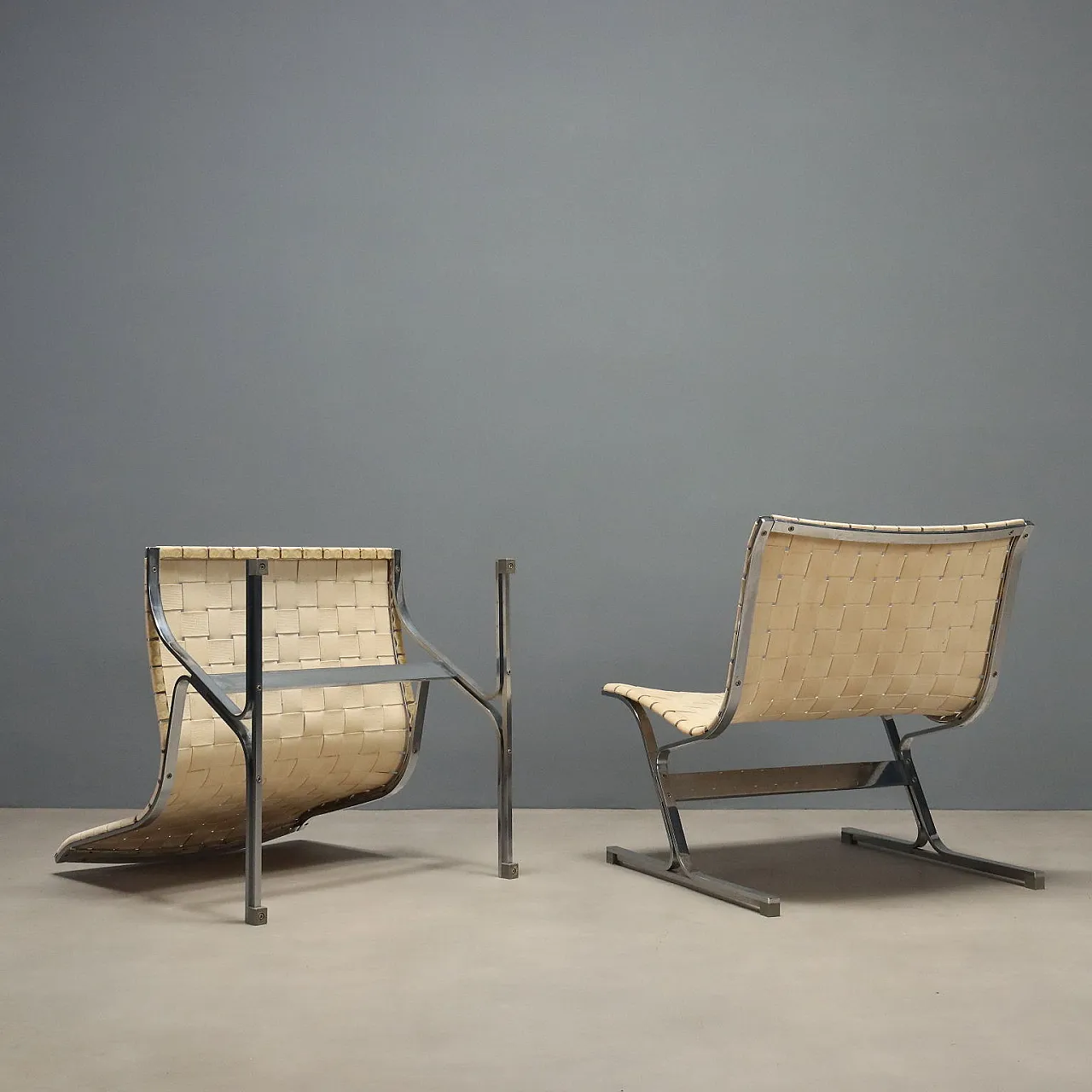 Pair of PLR 1 armchairs by Ross Littel for ICF, 1970s 9