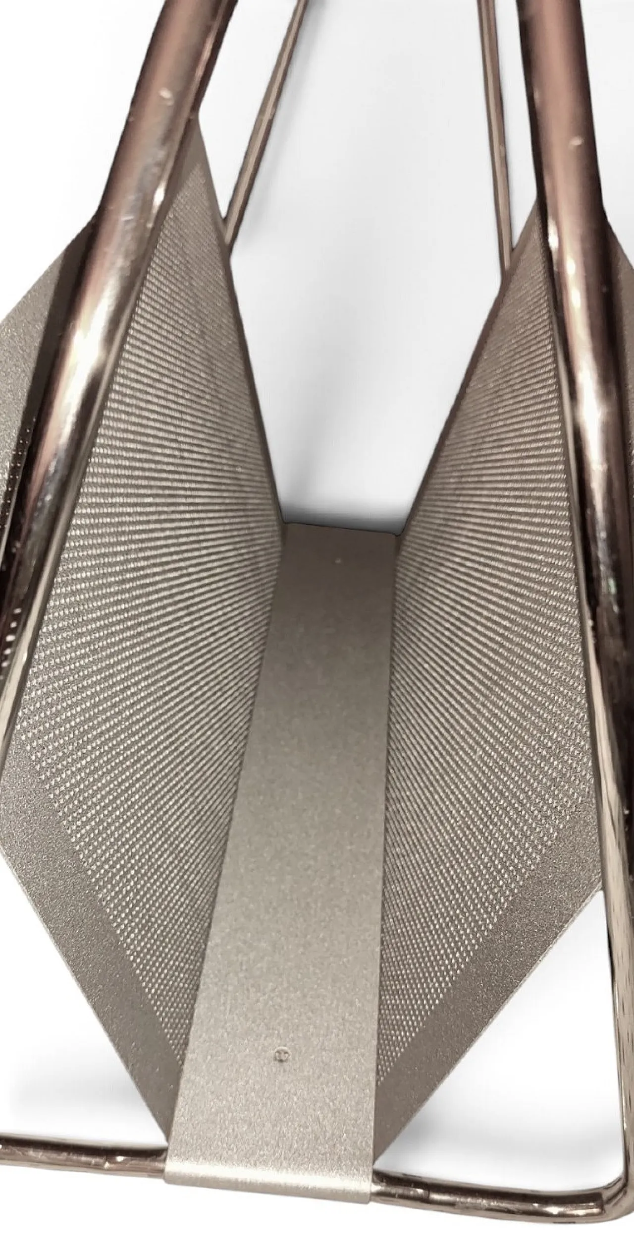 Magazine rack Marius Mascagni in perforated and tubular metal, 1960s 2