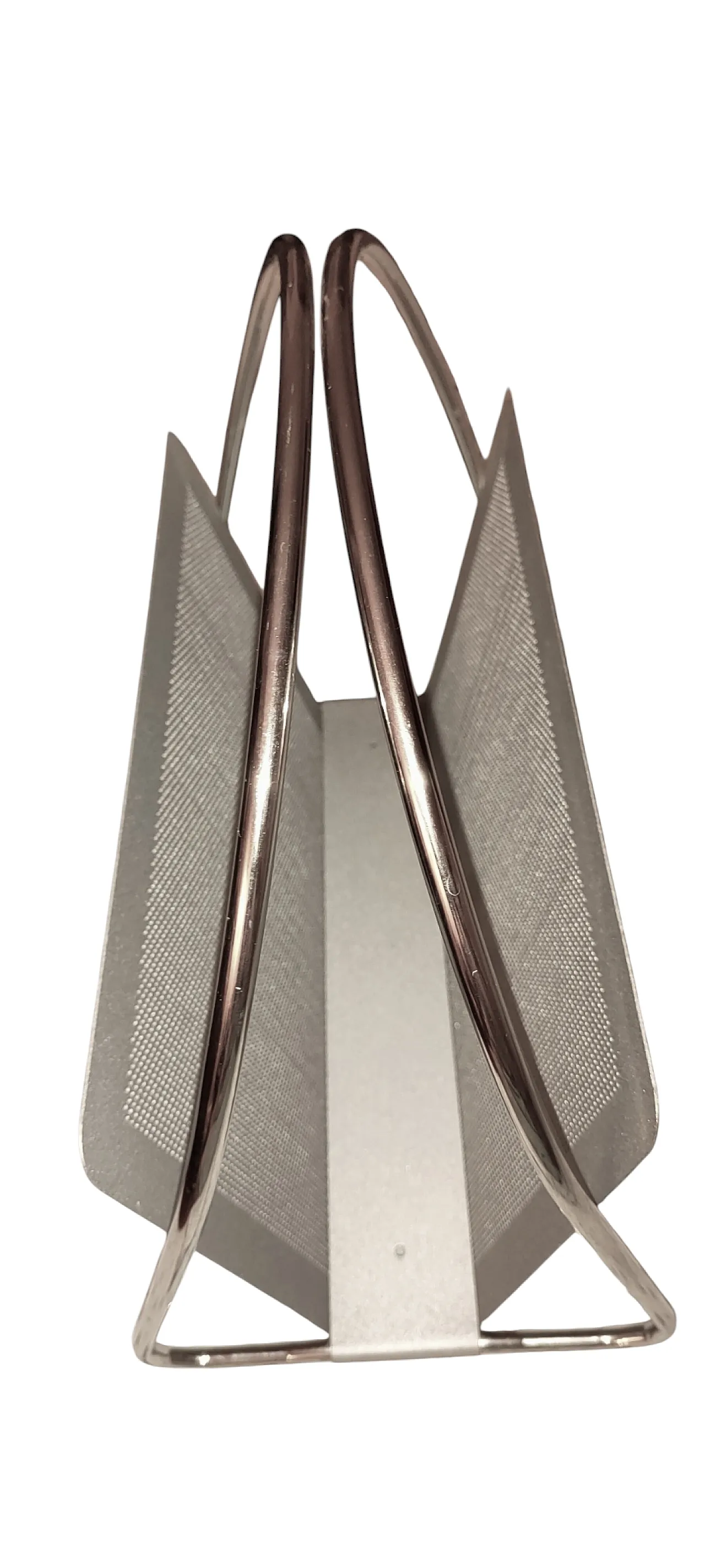 Magazine rack Marius Mascagni in perforated and tubular metal, 1960s 9