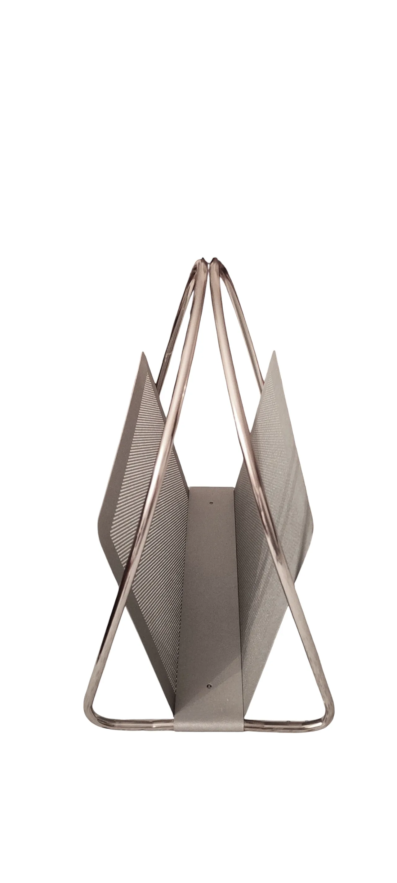 Magazine rack Marius Mascagni in perforated and tubular metal, 1960s 10