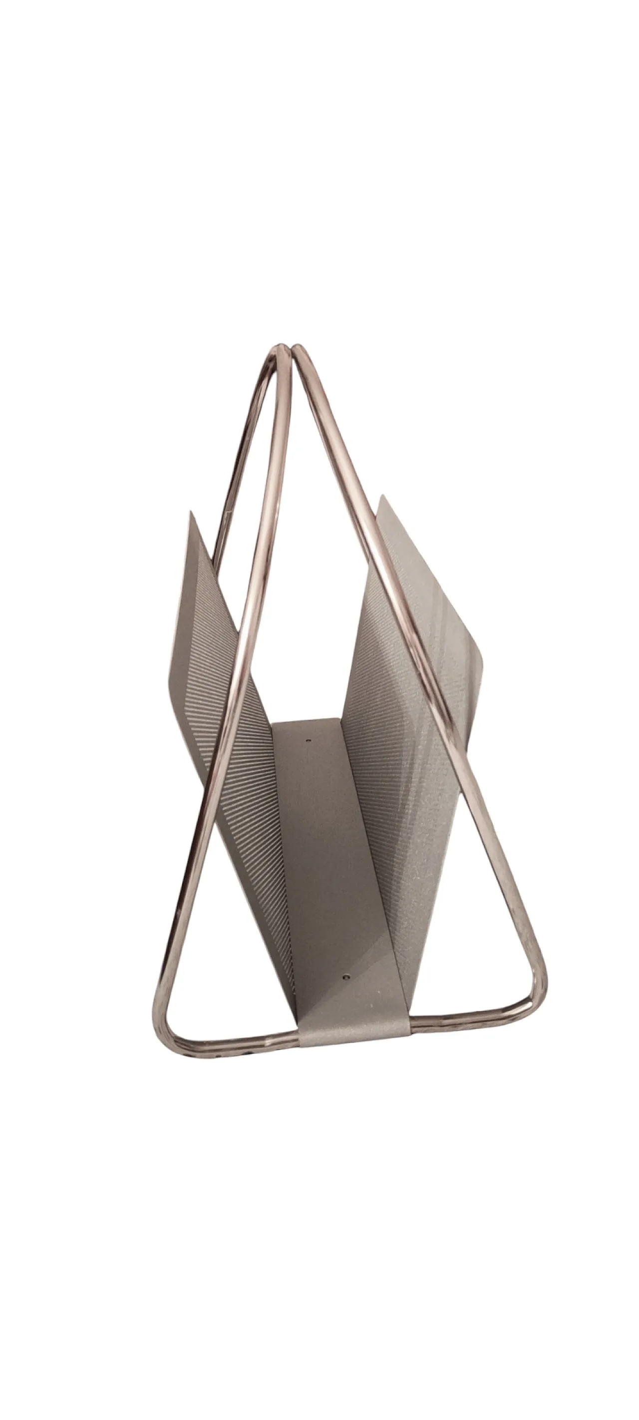 Magazine rack Marius Mascagni in perforated and tubular metal, 1960s 17