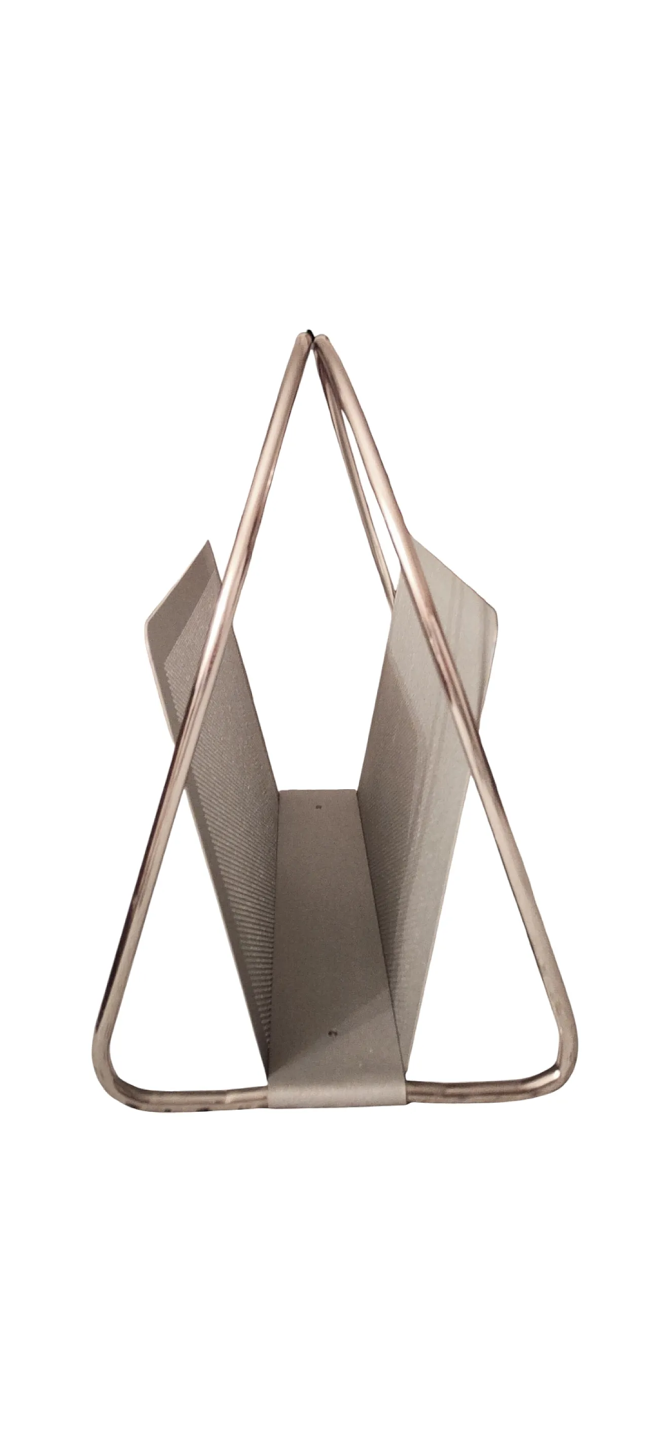 Magazine rack Marius Mascagni in perforated and tubular metal, 1960s 19