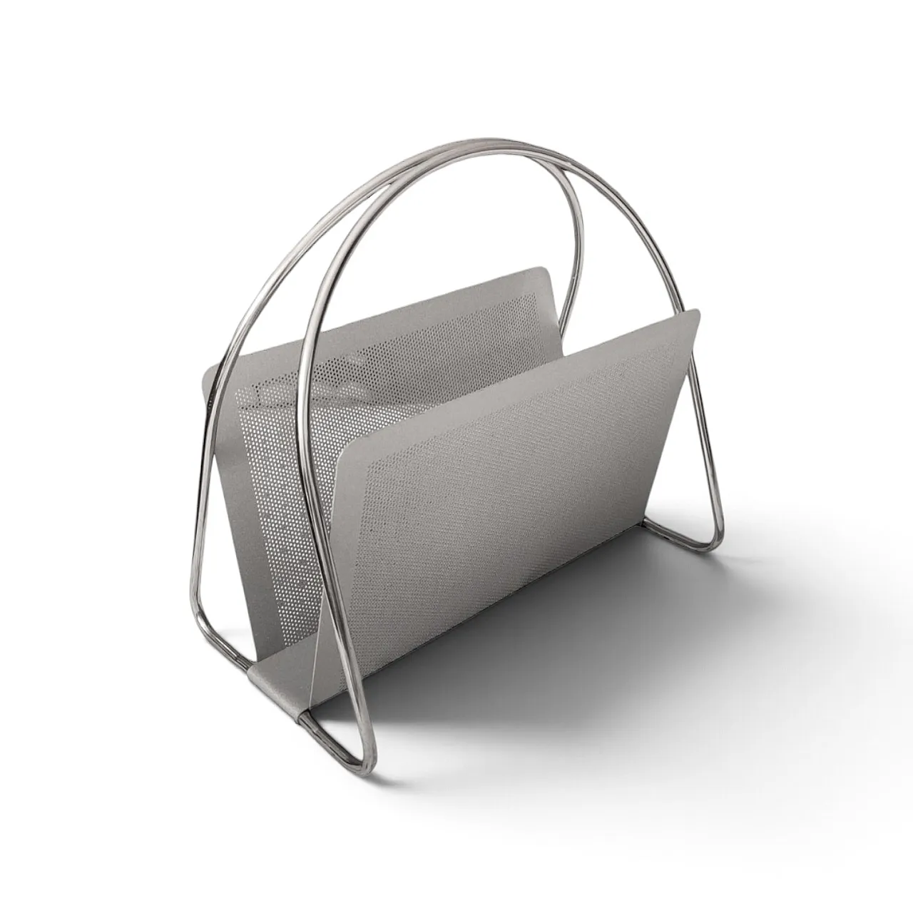 Magazine rack Marius Mascagni in perforated and tubular metal, 1960s 20
