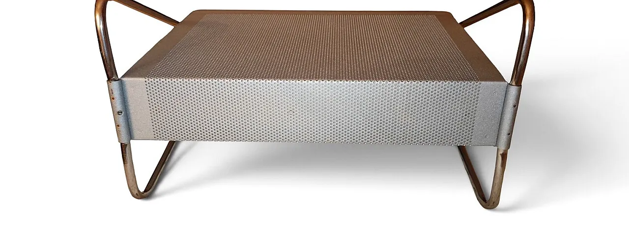 Magazine rack Marius Mascagni in perforated and tubular metal, 1960s 24