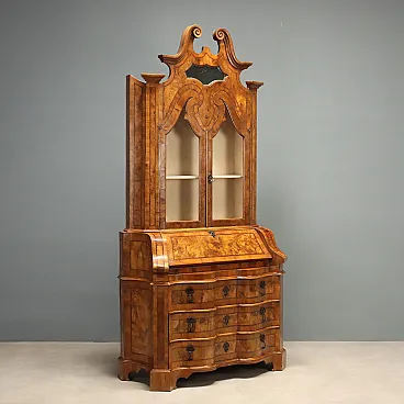 Trumeau in walnut and walnut root, 20th century