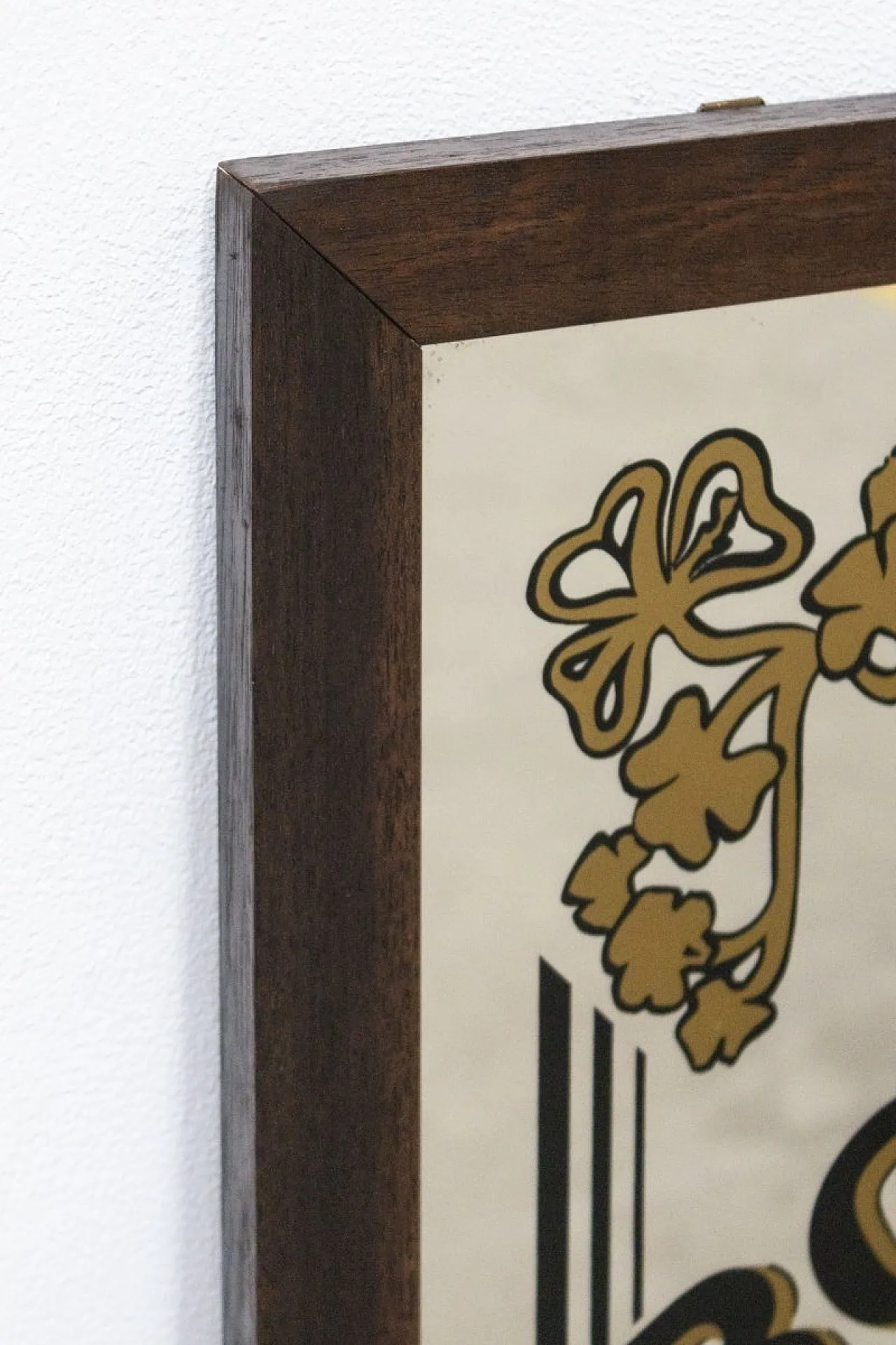 Bourbon street pub mirror in wooden frame, 1980s 3