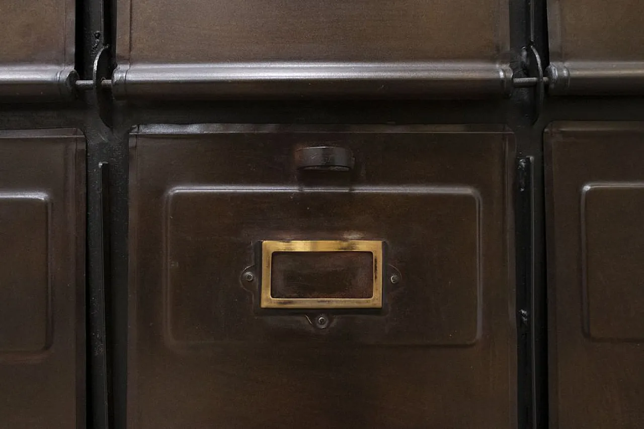 Mid-Century Industrial steel 15-tier cabinet, 1950s 9