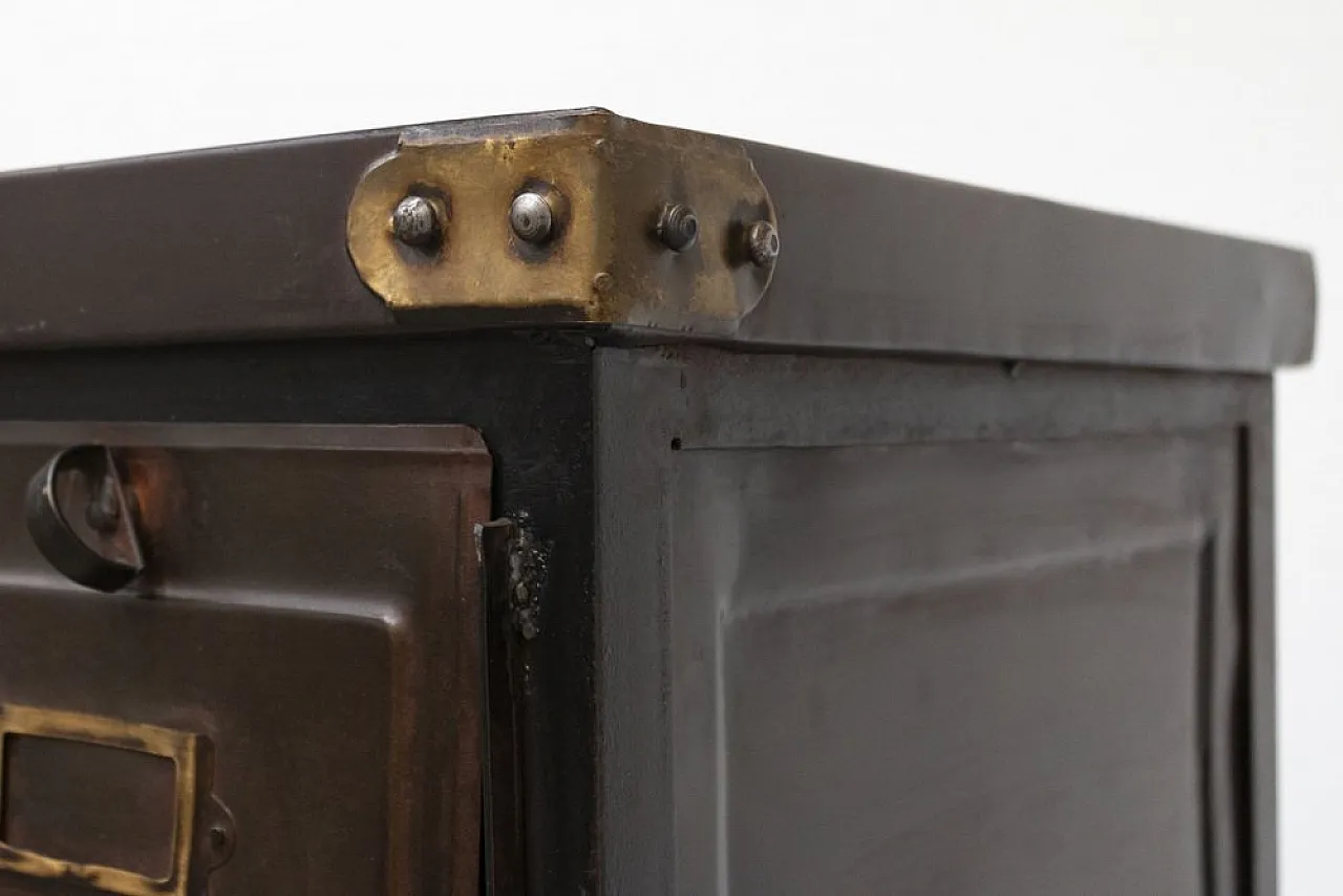 Mid-Century Industrial steel 15-tier cabinet, 1950s 12