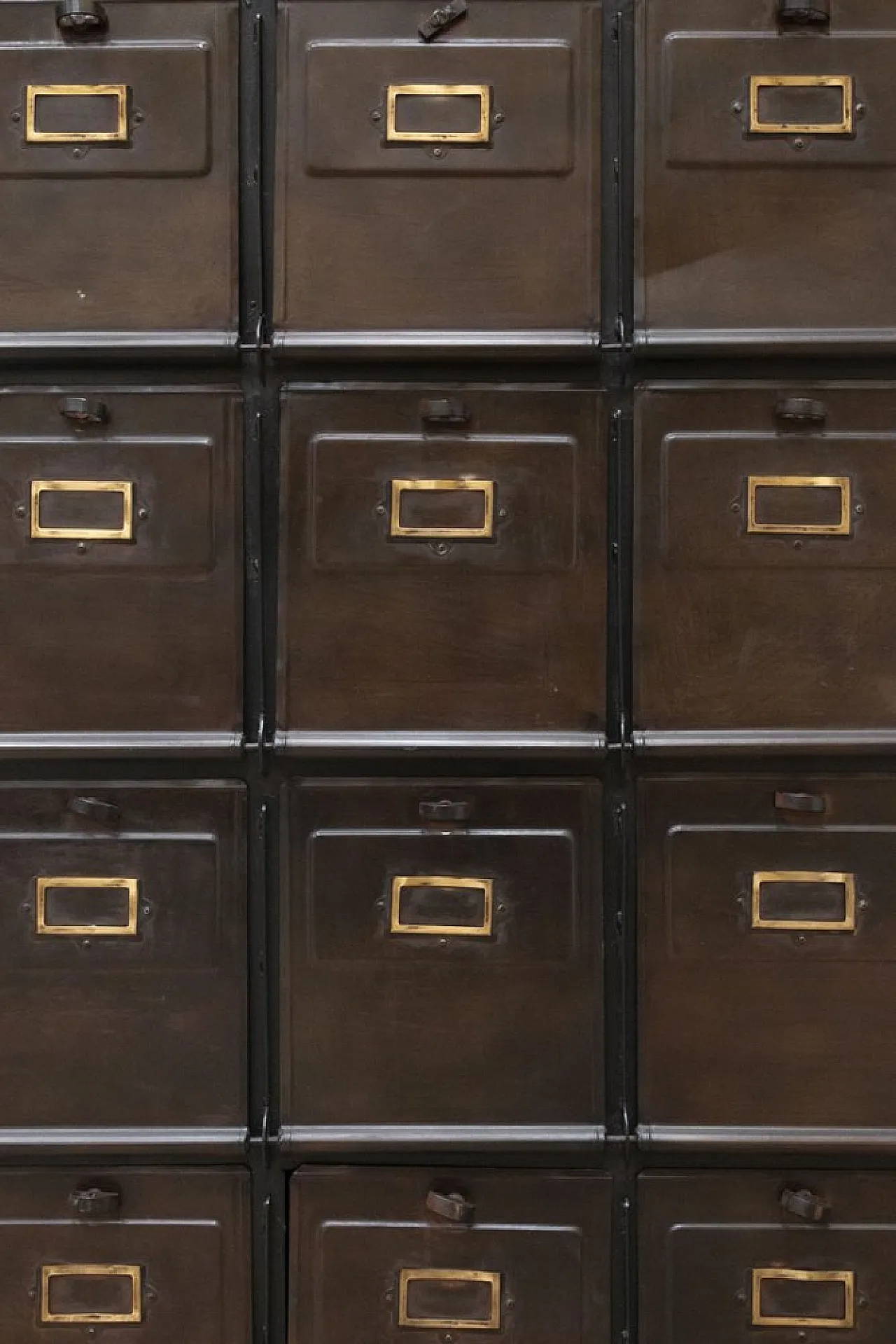 Mid-Century Industrial steel 15-tier cabinet, 1950s 19