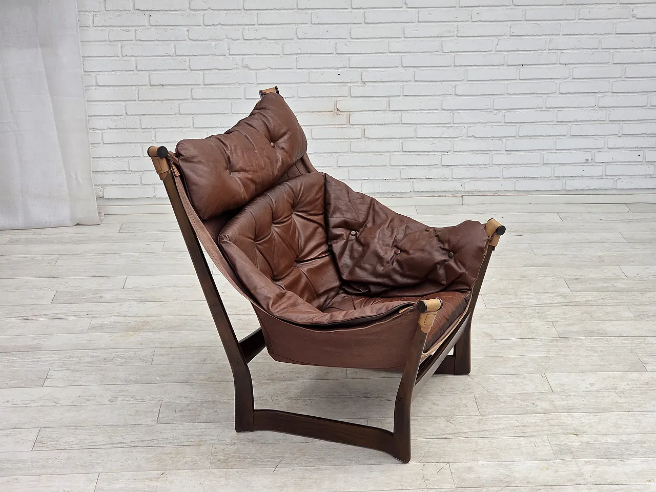 Anni '70, design norvegese di Tormod Alnaes, poltrona lounge "Trega". 2