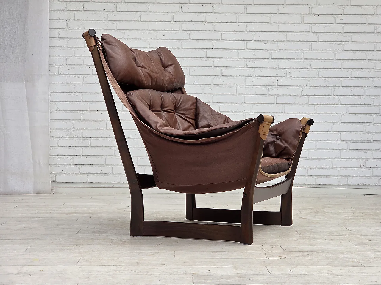 Anni '70, design norvegese di Tormod Alnaes, poltrona lounge "Trega". 3