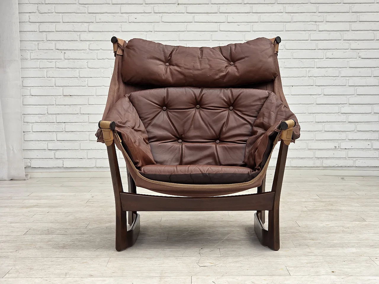 Anni '70, design norvegese di Tormod Alnaes, poltrona lounge "Trega". 11