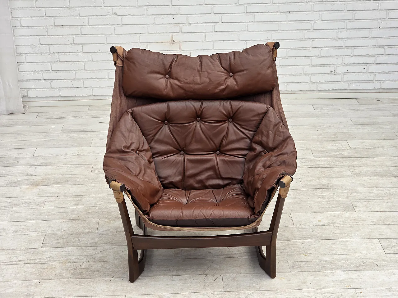 Anni '70, design norvegese di Tormod Alnaes, poltrona lounge "Trega". 12