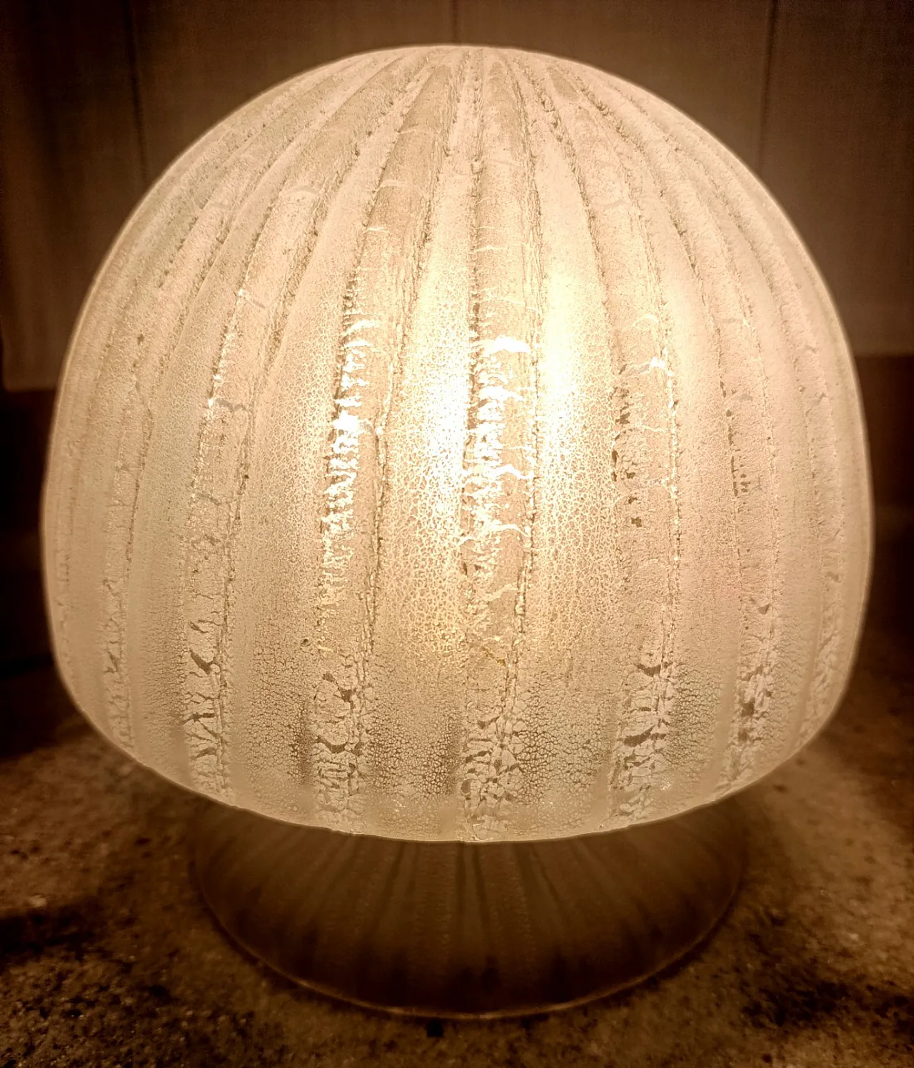 Lampada da tavolo in vetro di Murano di Alfredo Barbini, anni '80 1