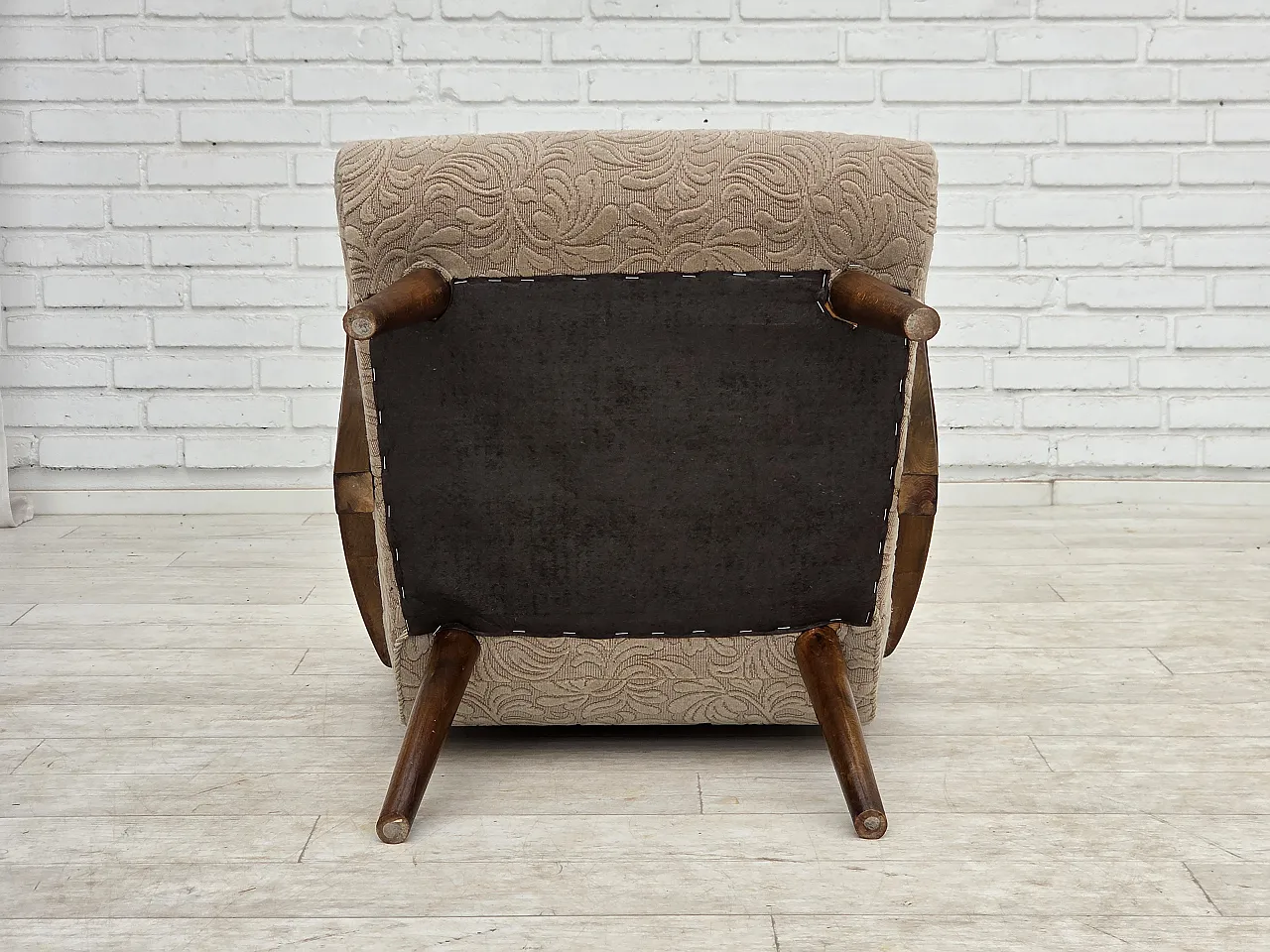 Anni '60, poltrona danese, lana d'arredo, legno di faggio. 20