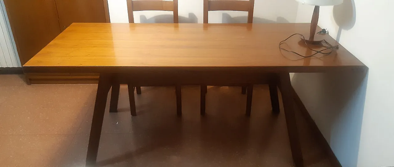 Rectangular wooden dining table, 1970s 1