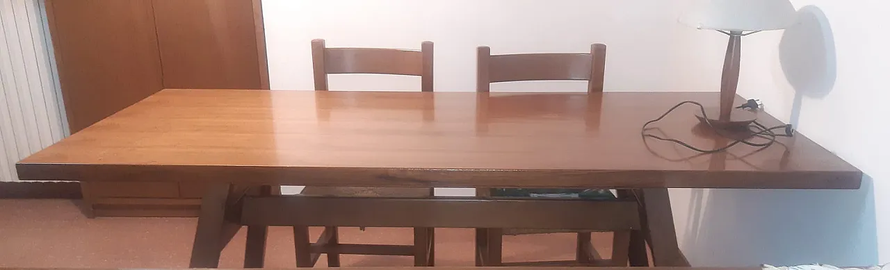 Rectangular wooden dining table, 1970s 2