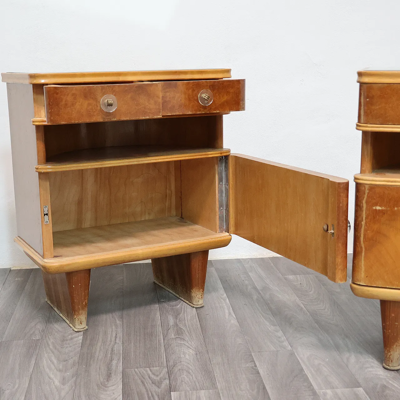 Pair of Art Deco Nightstands, 1940 10
