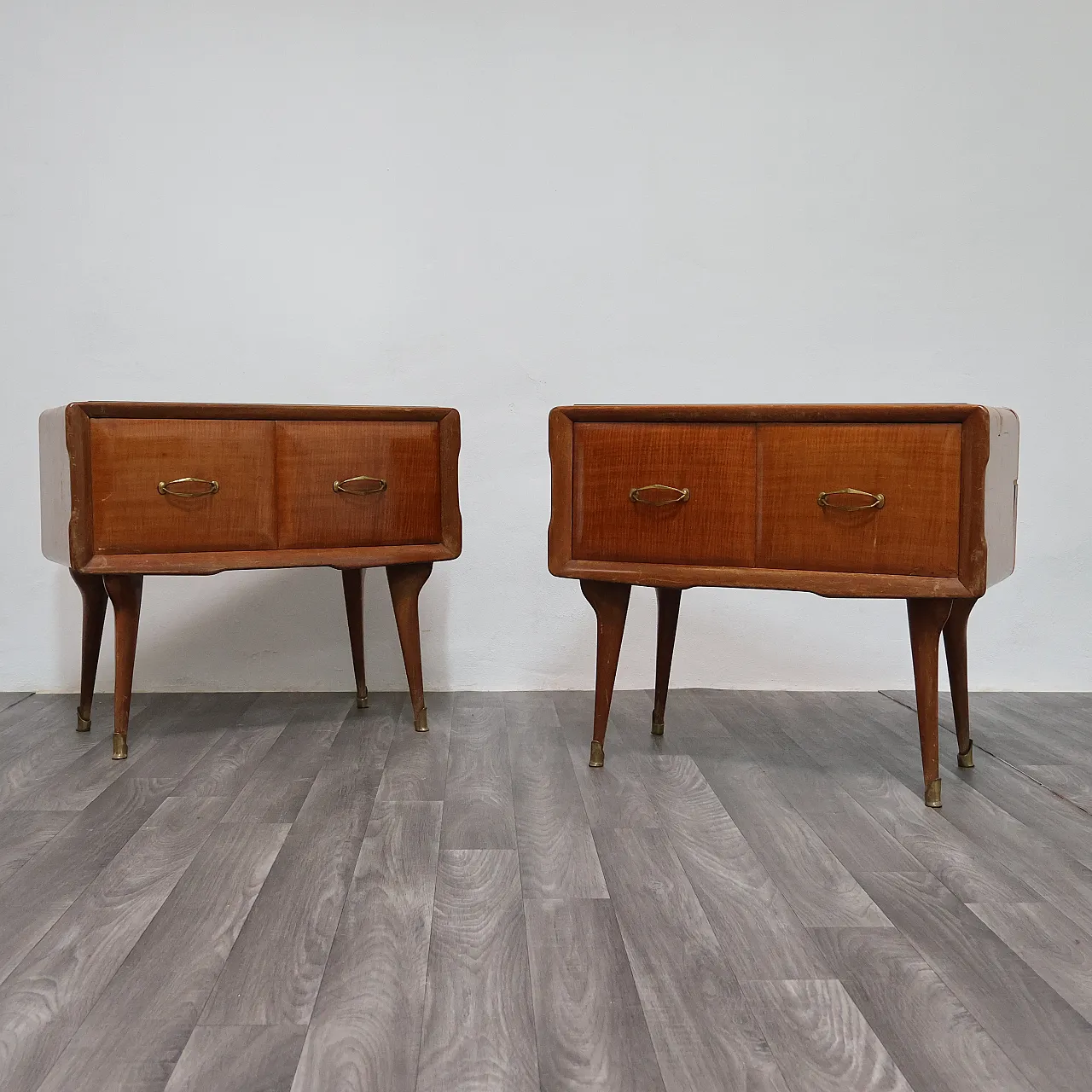 Pair of Nightstands Gio Ponti Style, 1950s 2