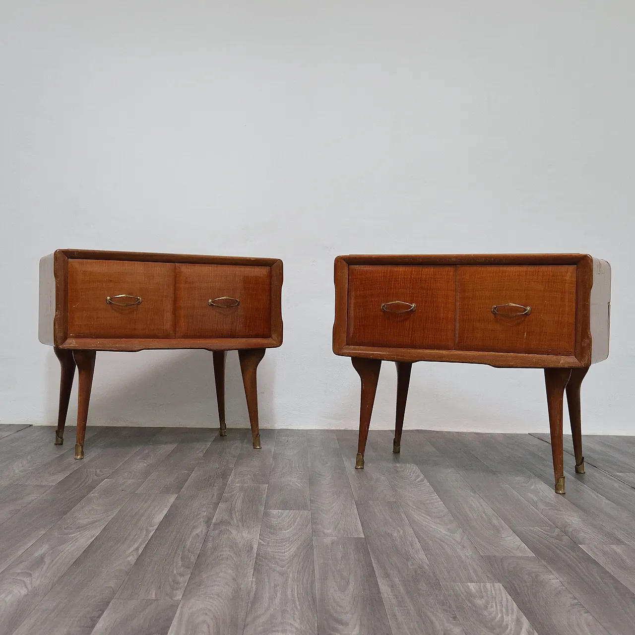 Pair of Nightstands Gio Ponti Style, 1950s 3