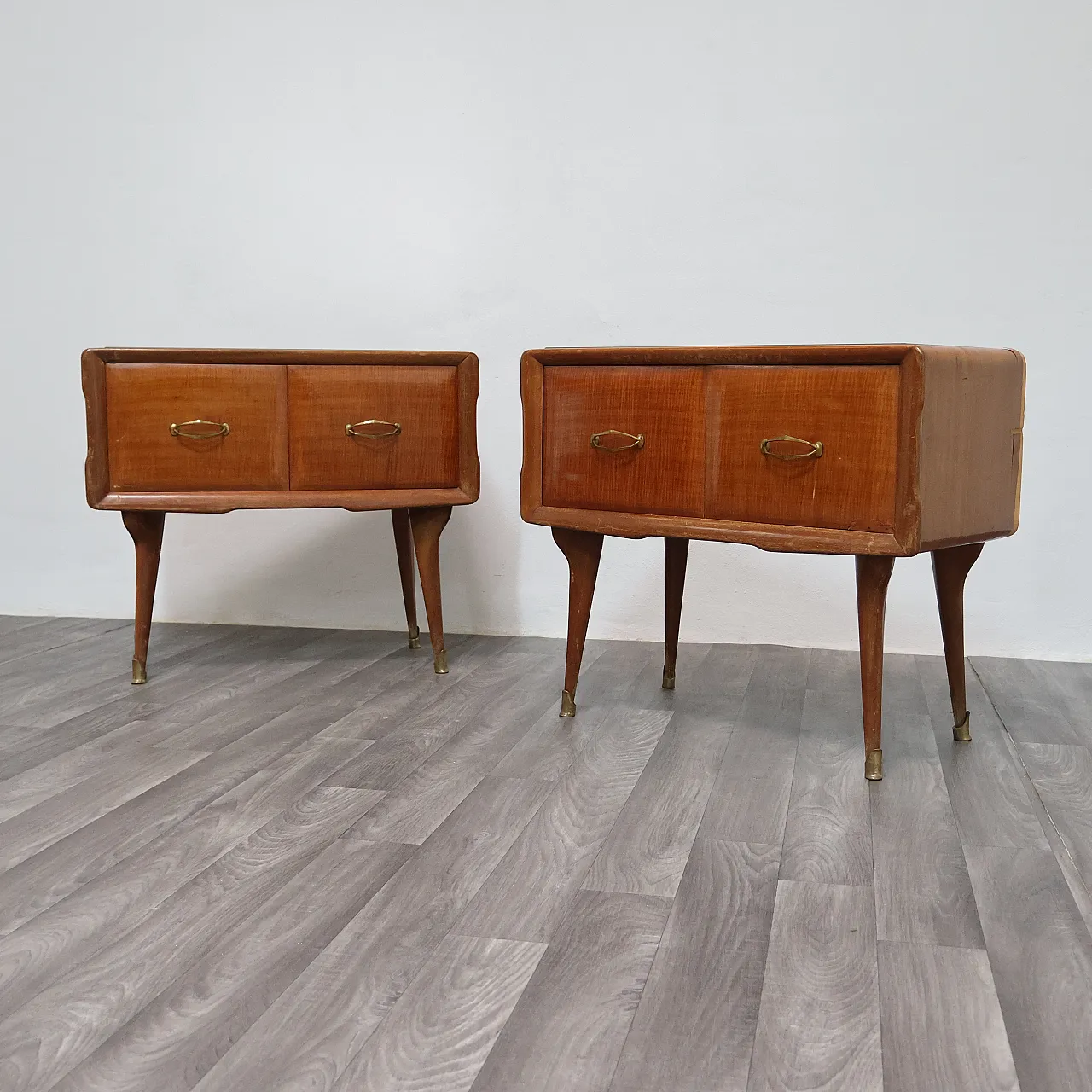 Pair of Nightstands Gio Ponti Style, 1950s 4